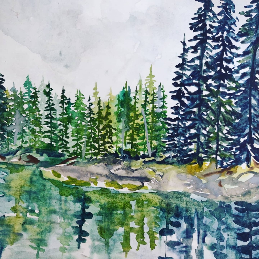 pacific northwest Watercolor Painting